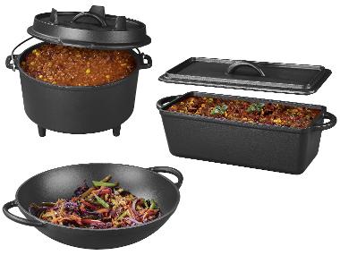 GRILLMEISTER Cocotte / Moule à cake avec couvercle / Wok pour grill