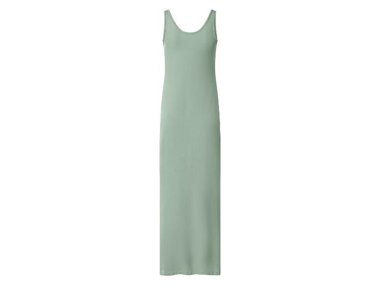 Longue robe à bretelles vert menthe.