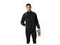 Homme en veste de sport noire Crivit et leggings, tenant une bouteille d'eau.