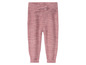 Pantalon en tricot rose avec taille élastique.