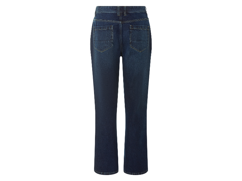 Jeans droits taille haute, bleu foncé.