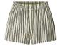Short de pyjama rayé vert et blanc avec taille élastique