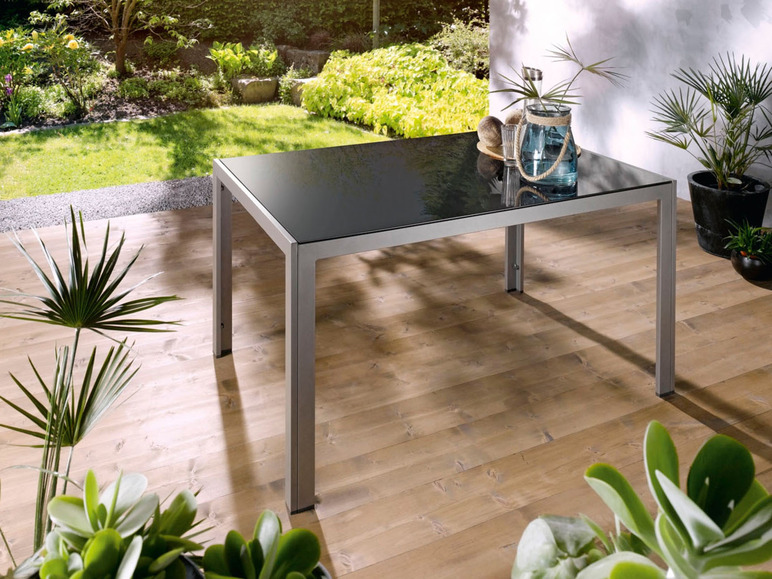Aller en mode plein écran Set de jardin en aluminium gris avec table de jardin et 4 chaises Houston LIVARNO home - Photo 7