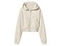 Sweat à capuche zippé beige