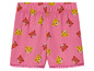 Roze korte broek met tijgerprint.