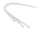 Witte plastic kabelbinders op een witte achtergrond