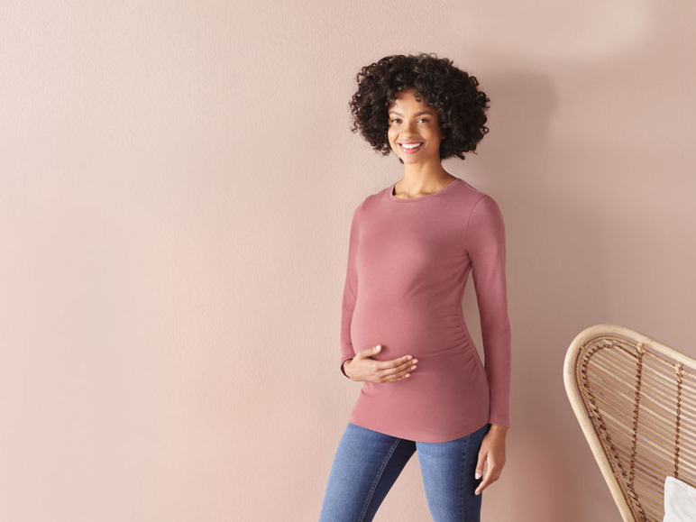 Ga naar volledige schermweergave: esmara® Zwangerschapsshirt met lange mouwen van een katoenmix - afbeelding 11