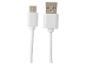 Witte USB-kabel met USB-A en Micro-USB connectoren.