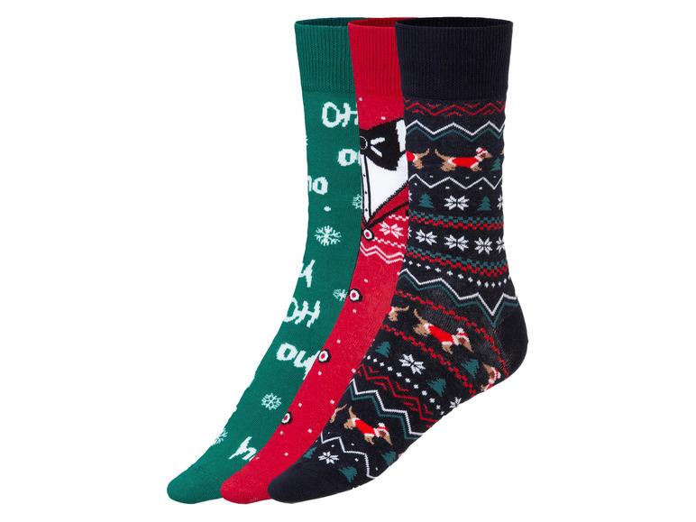 Ga naar volledige schermweergave: LIVERGY® Set van 3 paar kerstkousen van een katoenmix - afbeelding 2