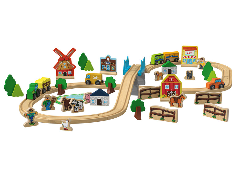Ga naar volledige schermweergave: Playtive Houten spoorweg stad of boerderij - afbeelding 2