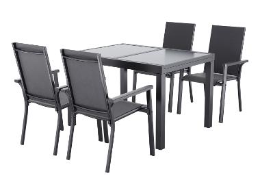LIVARNO® Ensemble de jardin »Houston / Toronto« : table extensible avec 4 chaises empilables