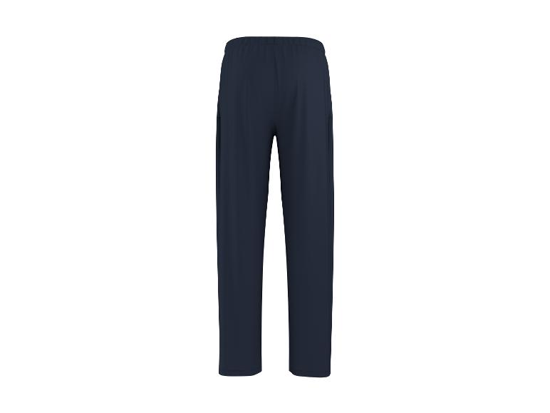 Donkerblauwe joggingbroek voor heren, achteraanzicht.