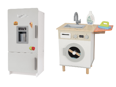 LUPILU® Réfrigérateur / Lave-linge en bois pour enfants