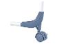 Blauw wiel met rem voor kledingrek