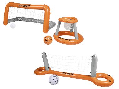 CRIVIT Filet de volley-ball de piscine gonflable / Set de but et panier de piscine gonflable