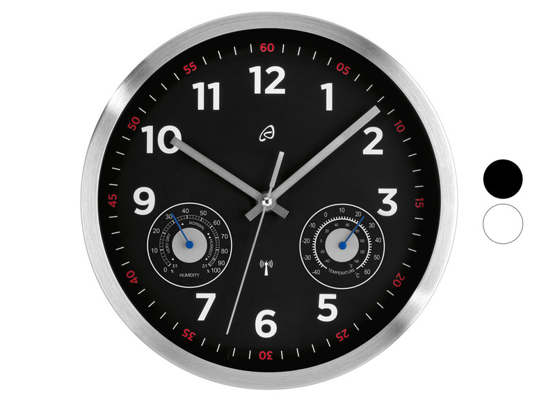 Ga naar volledige schermweergave: AURIOL® Radiogestuurde wandklok, Ø 25 cm - afbeelding 1