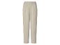 Lichtbeige losse broek met elastische tailleband en gekreukelde textuur