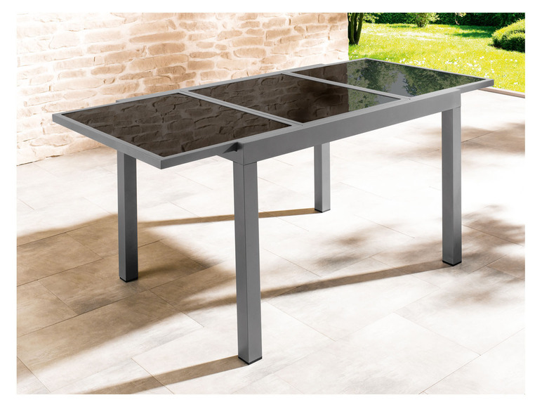 Ga naar volledige schermweergave: Aluminium tuinset zilver/grijs met uittrekbare tafel en 6 relaxstoelen Houston LIVARNO home - afbeelding 10