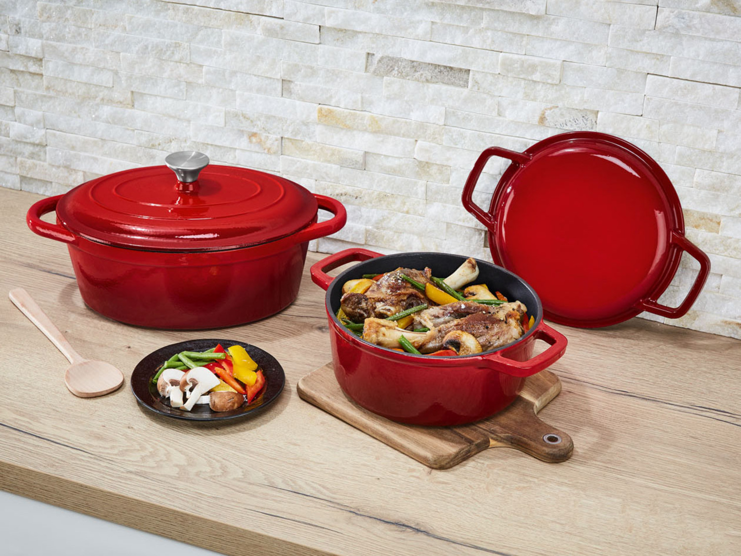 ERNESTO® Gietijzeren pan, 2in1, Ø 22 cm