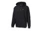 Zwarte hoodie met trekkoorden, met een klein logo op de borst