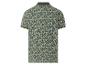 Polo à manches courtes, motif floral vert olive.