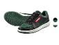 Paar zwart-groene Parkside sneakers met witte zool.