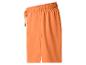 Oranje sweatshorts met een elastische tailleband en trekkoord.