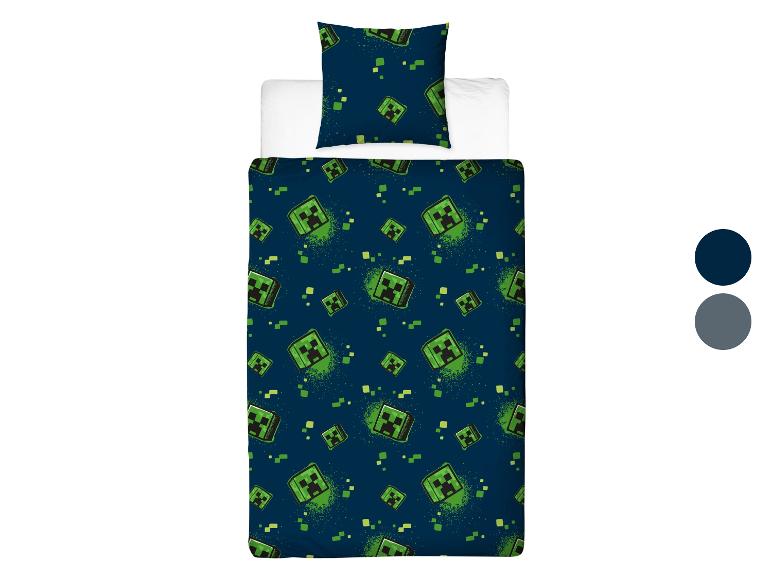Minecraft beddengoed: dekbedovertrek en kussensloop met Creeper print.