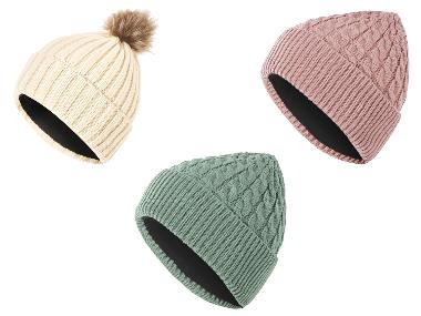 ESMARA® Bonnet en tricot avec polaire pour femmes
