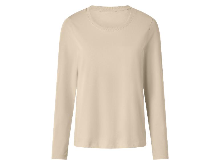 T-shirt beige à manches longues pour femme