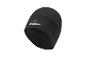 Bonnet noir en polaire, idéal pour les sports d'hiver.
