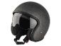 Grijze open motorhelm met transparant vizier