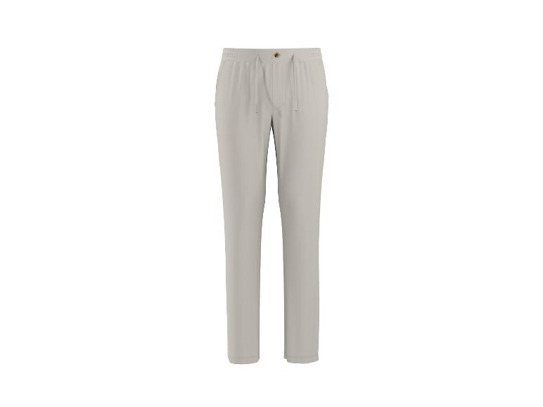 Lichtbeige joggingbroek met trekkoord in de taille.