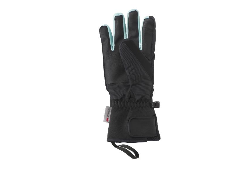 Gant noir avec des détails bleu clair et une étiquette 3M Thinsulate.