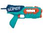 Blauw en oranje waterpistool met het woord 'SUPER' op de zijkant.