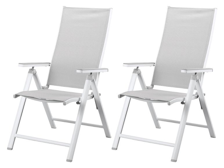Ga naar volledige schermweergave: Tuinstoelen aluminium inklapbaar, 2 stuks LIVARNO home Houston - afbeelding 1