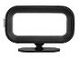 Un support rotatif rond noir pour téléphone ou tablette.