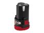 Batterie noire 12 V avec base rouge et indicateur de charge