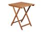 Een houten, opvouwbare tafel.