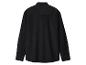 Chemise noire à manches longues en velours côtelé avec col et boutons