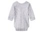Lichtgrijze geribbelde babybody met lange mouwen, achterkant
