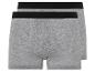 Twee grijze boxershorts met zwarte tailleband