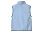 Lichtblauwe mouwloze fleece bodywarmer, achteraanzicht