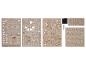 Planches de bois découpées au laser pour un kit de construction Crelado, avec pièces numérotées et instructions.