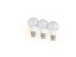 Drie ronde LED-lampen op een witte achtergrond.