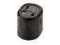 Taille-crayon noir avec deux trous pour crayons de 6-8 mm et 9-12 mm.