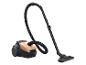 Aspirateur traîneau noir et beige avec tuyau flexible et brosse au sol
