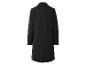Un manteau noir pour femme est montré par derrière.