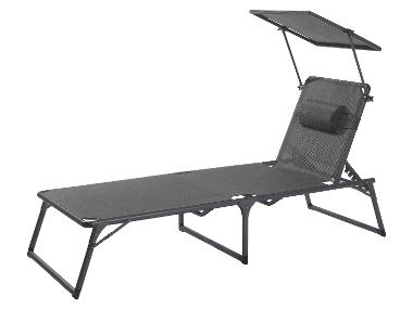 LIVARNO® Chaise longue en aluminium avec pare-soleil »Houston«
