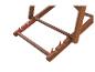 Houten ligstoelframe met rood verstelmechanisme.